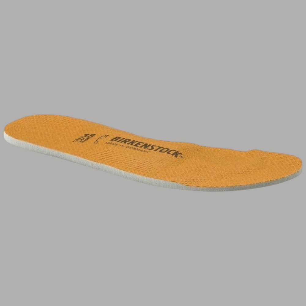 Plantare comfort Birkenstock Birko Tex marrone, vista laterale con logo centrale