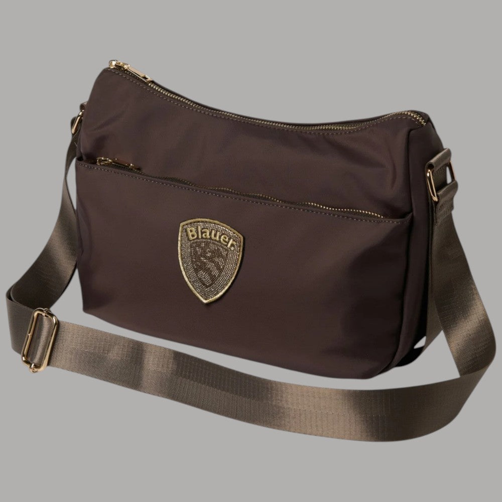 Blauer Borsa Tracolla in Nylon Tecnico con Scudetto Glitterato - Prodotti di Classe