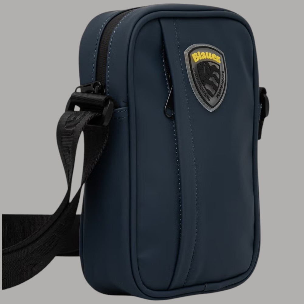 Blauer Borsello Uomo Tracolla Gommato con Doppia Zip 20x18x5 cm - Prodotti di Classe