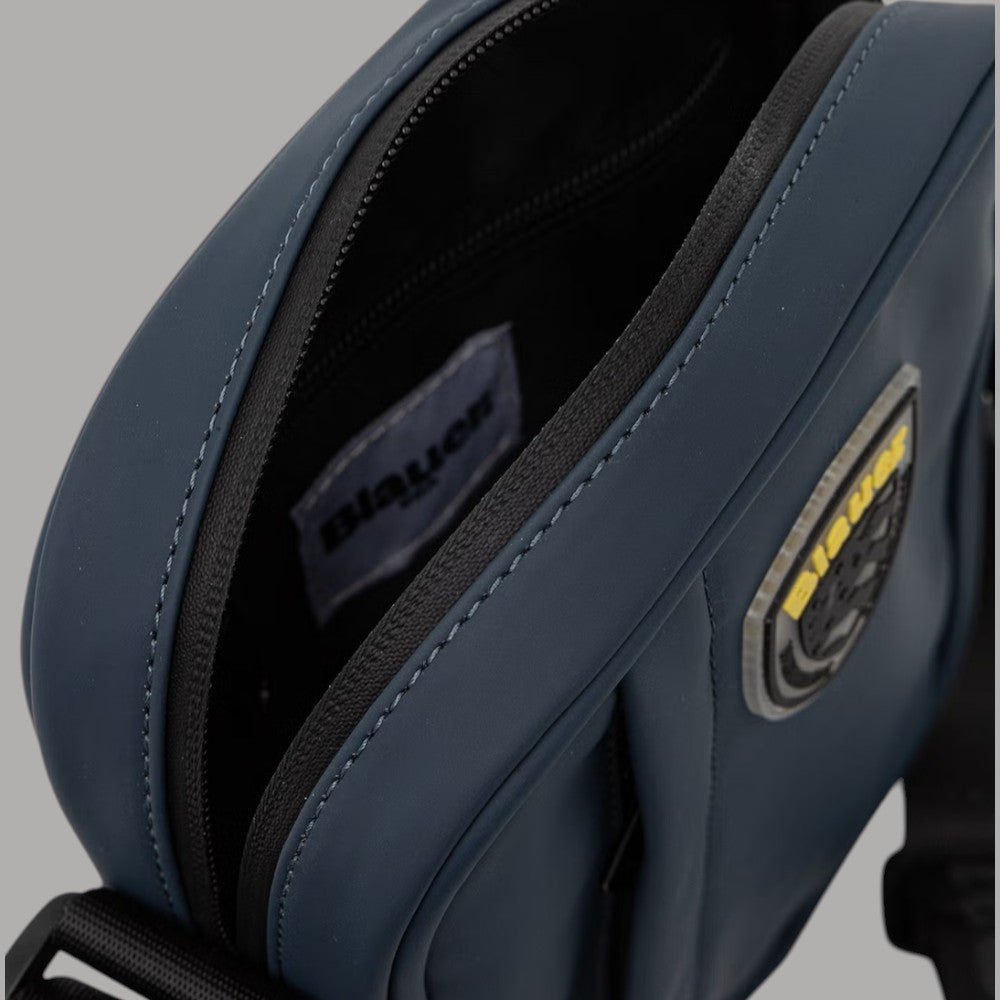 Blauer Borsello Uomo Tracolla Gommato con Doppia Zip 20x18x5 cm - Prodotti di Classe