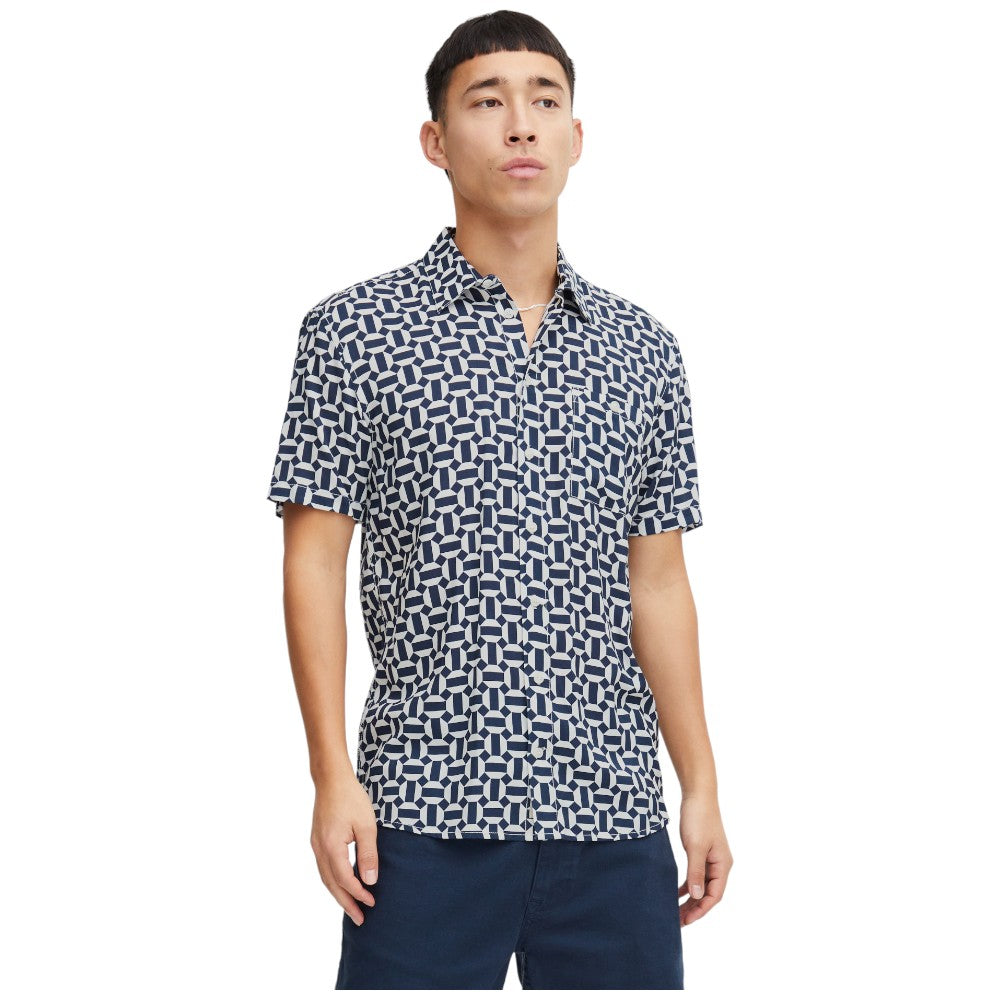 Blend camicia manica corta bianca blu 20716384 Camicie Blend