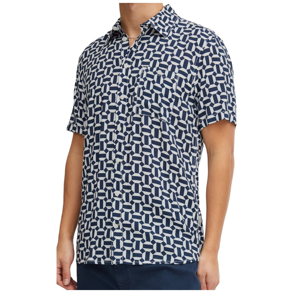 Blend camicia manica corta bianca blu 20716384 Camicie Blend