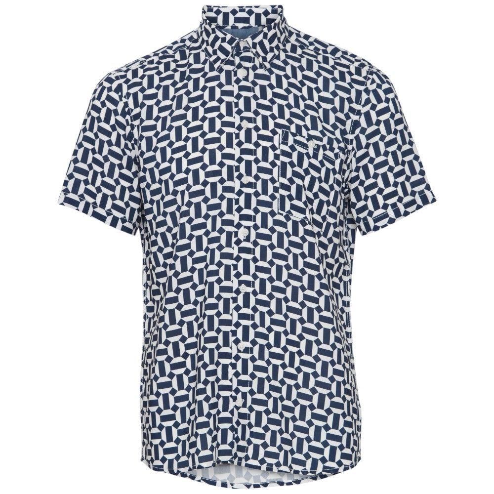 Blend camicia manica corta bianca blu 20716384 Camicie Blend