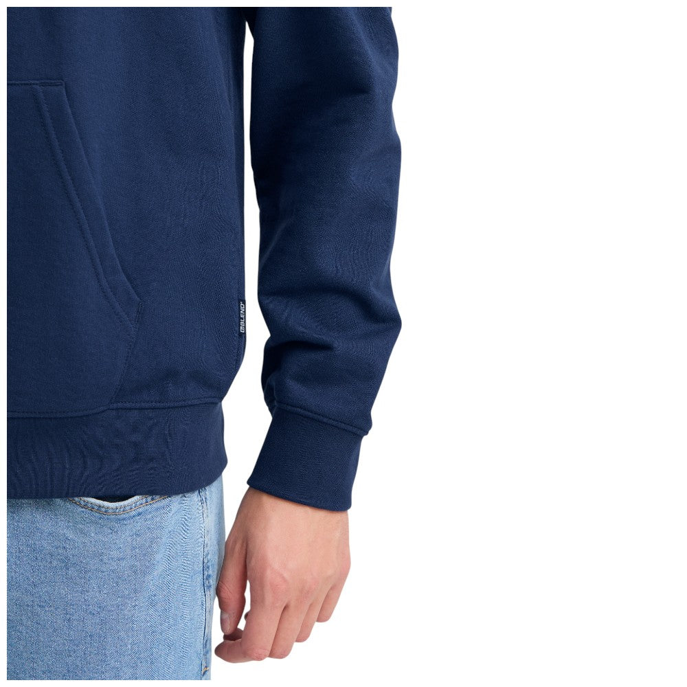 Blend felpa blu con zip e cappuccio 20717883 Felpe Blend
