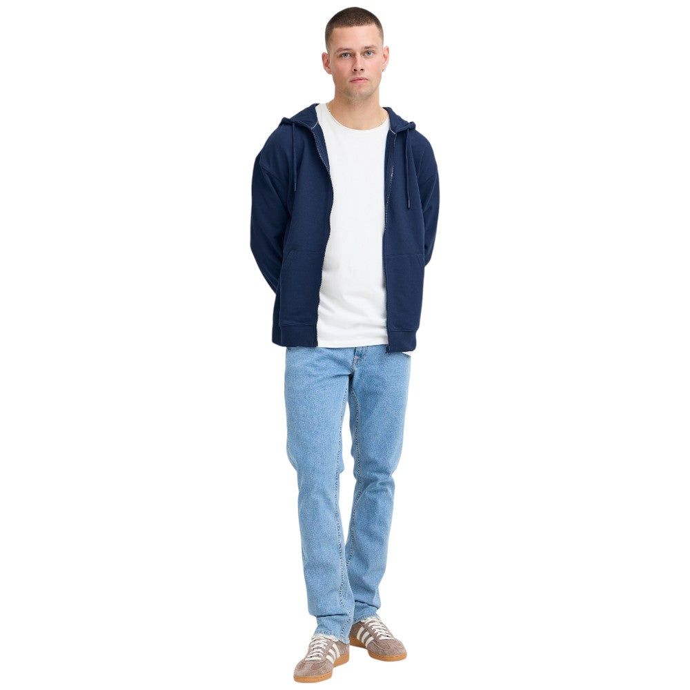 Blend felpa blu con zip e cappuccio 20717883 Felpe Blend