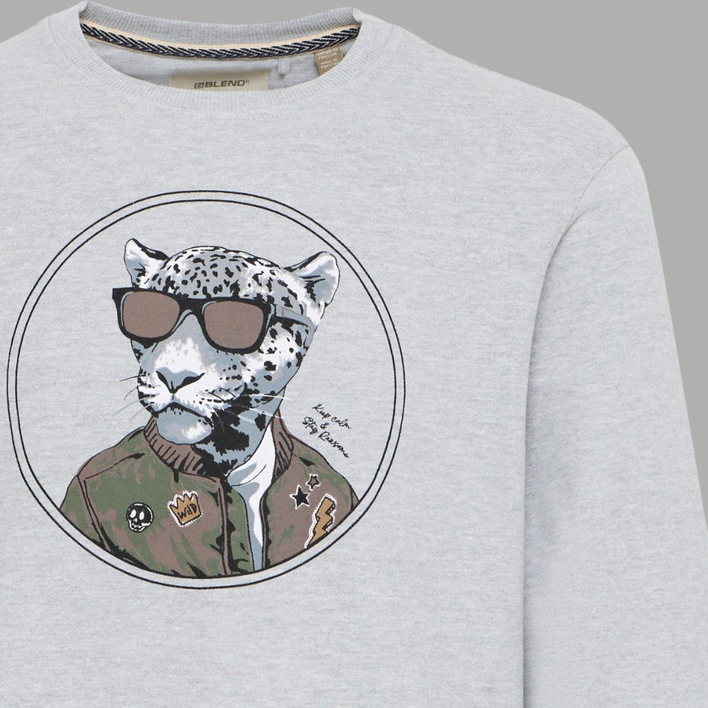 Blend felpa grigia con stampa 20717983 - Prodotti di Classe