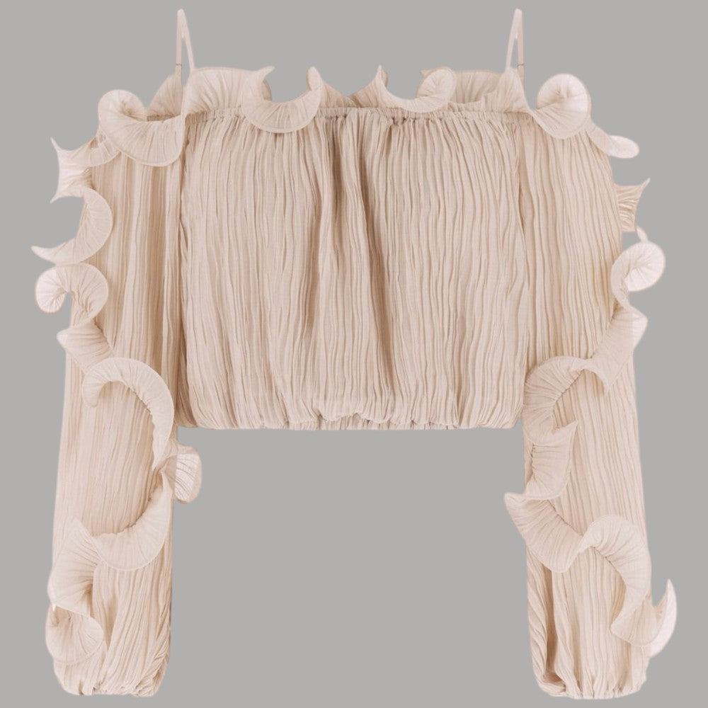 Guess blusa in chiffon con volant W6RH29WI342 - Prodotti di Classe