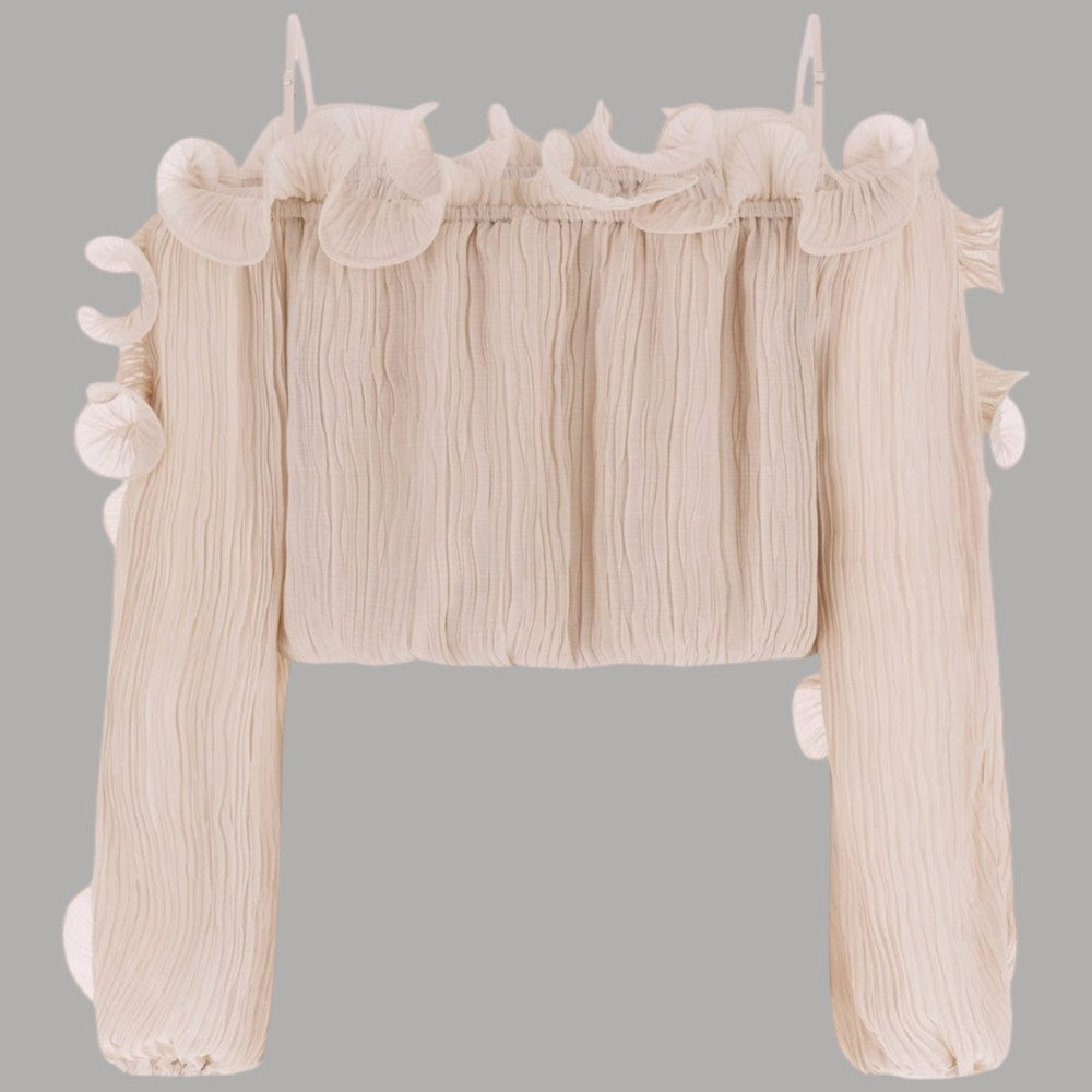 Guess blusa in chiffon con volant W6RH29WI342 - Prodotti di Classe