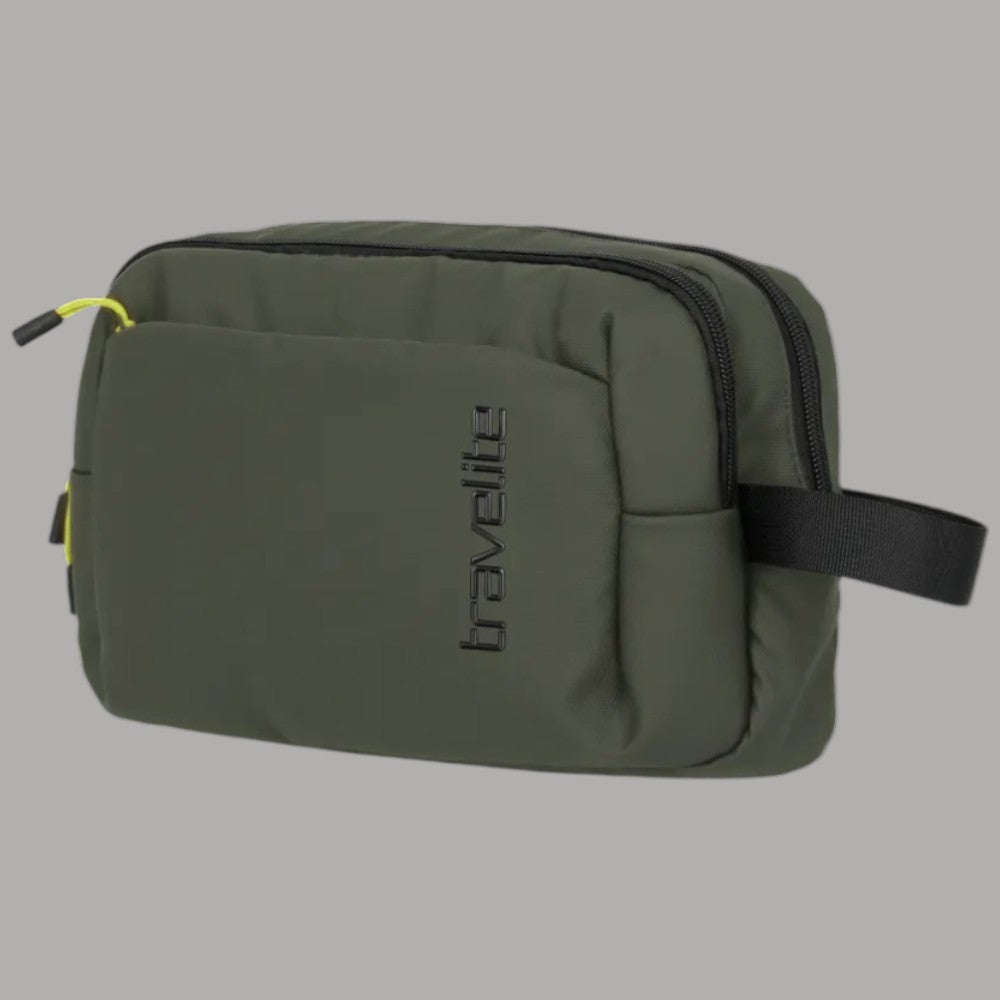 Borsello da viaggio Trvelite BRIIZE verde oliva, logo frontale e zip laterale