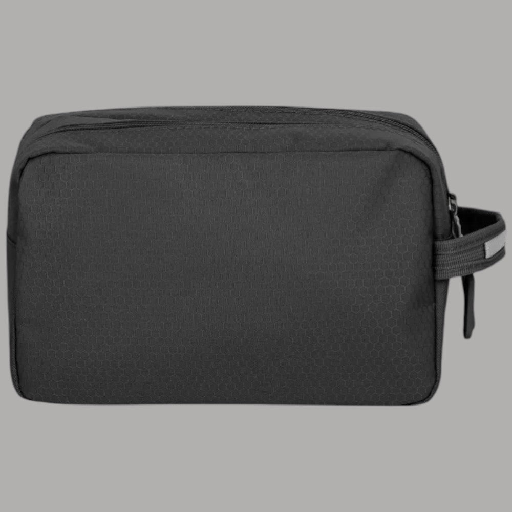 Borsello da viaggio doppio scomparto Travellite nero, lato con zip e tasca posteriore