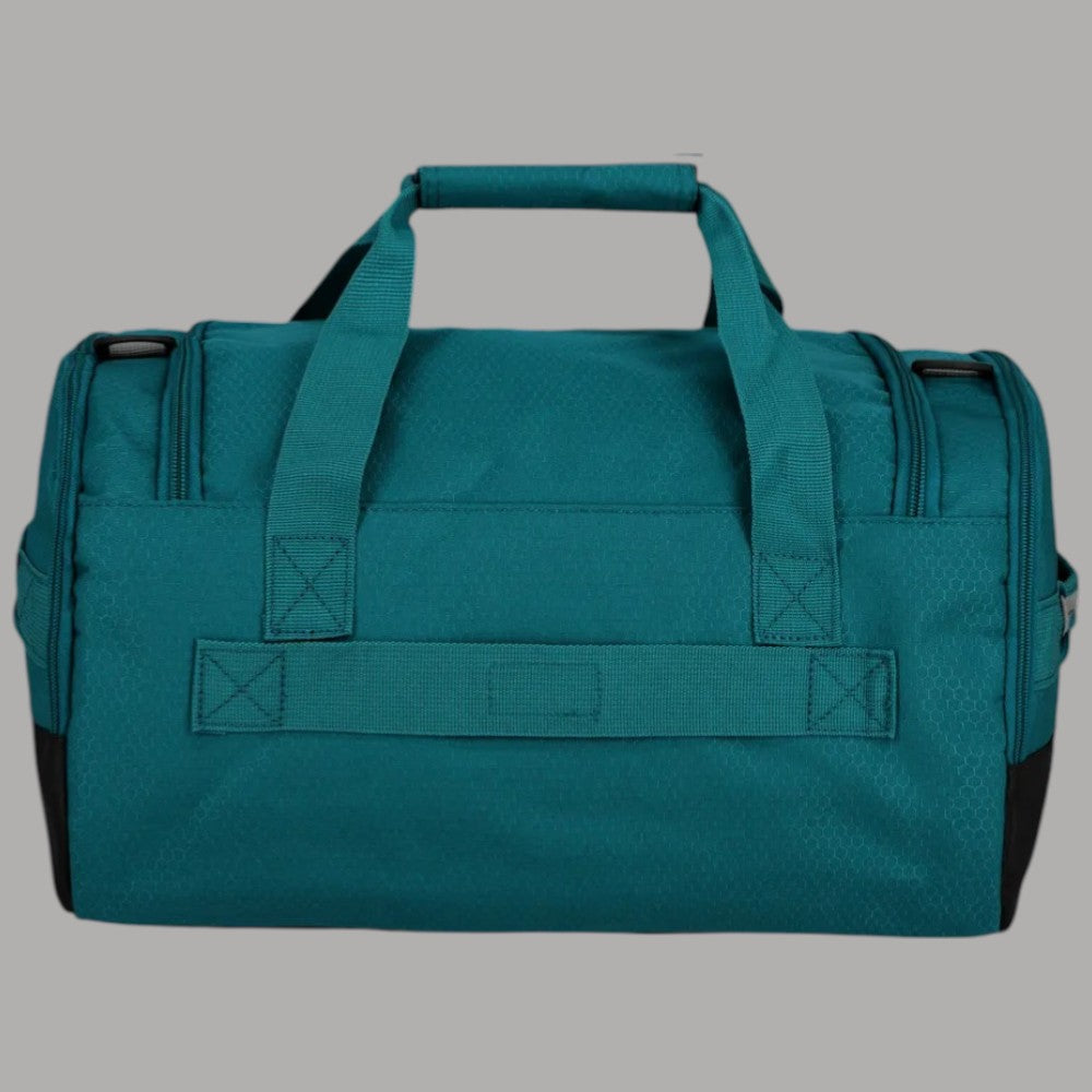 Borsone da viaggio Travelite petrolio con maniglia e pannello frontale con zip