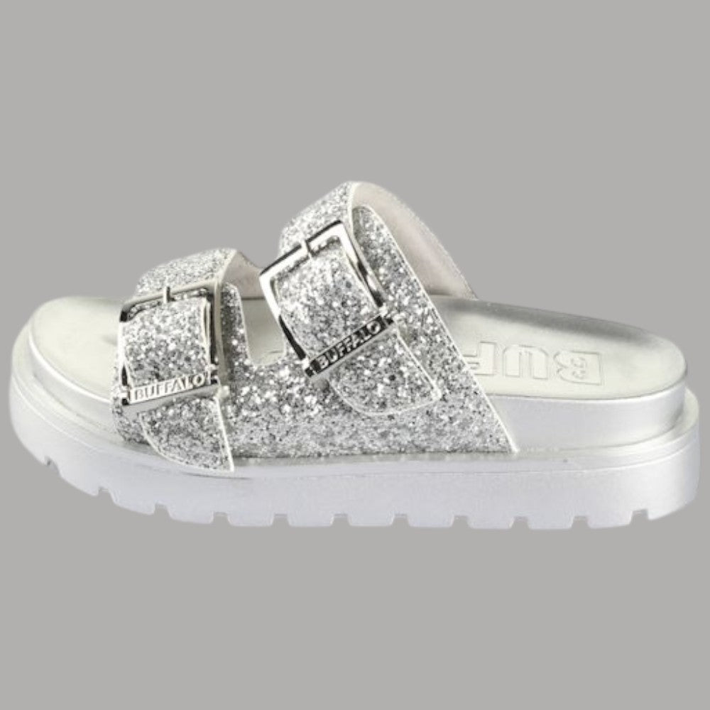 Buffalo ciabatta con plateau e glitter Raya Ari Glam 1602284 - Prodotti di Classe