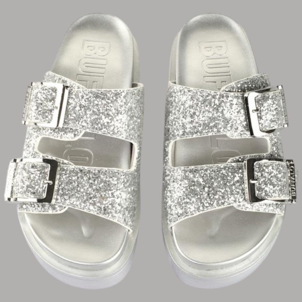 Buffalo ciabatta con plateau e glitter Raya Ari Glam 1602284 - Prodotti di Classe