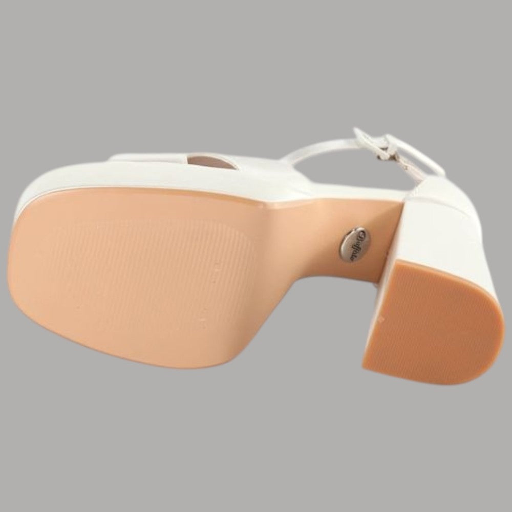 Buffalo sandalo bianco con tacco largo Bonny Cross 1291411 - Prodotti di Classe