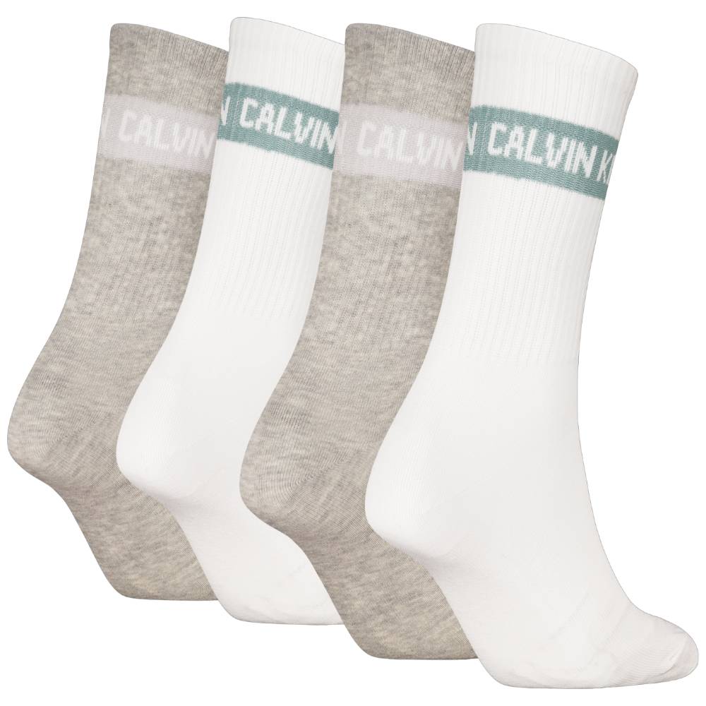 Calvin Klein donna pack 4 calze bianco grigio 701235385002801 Intimo Calvin Klein