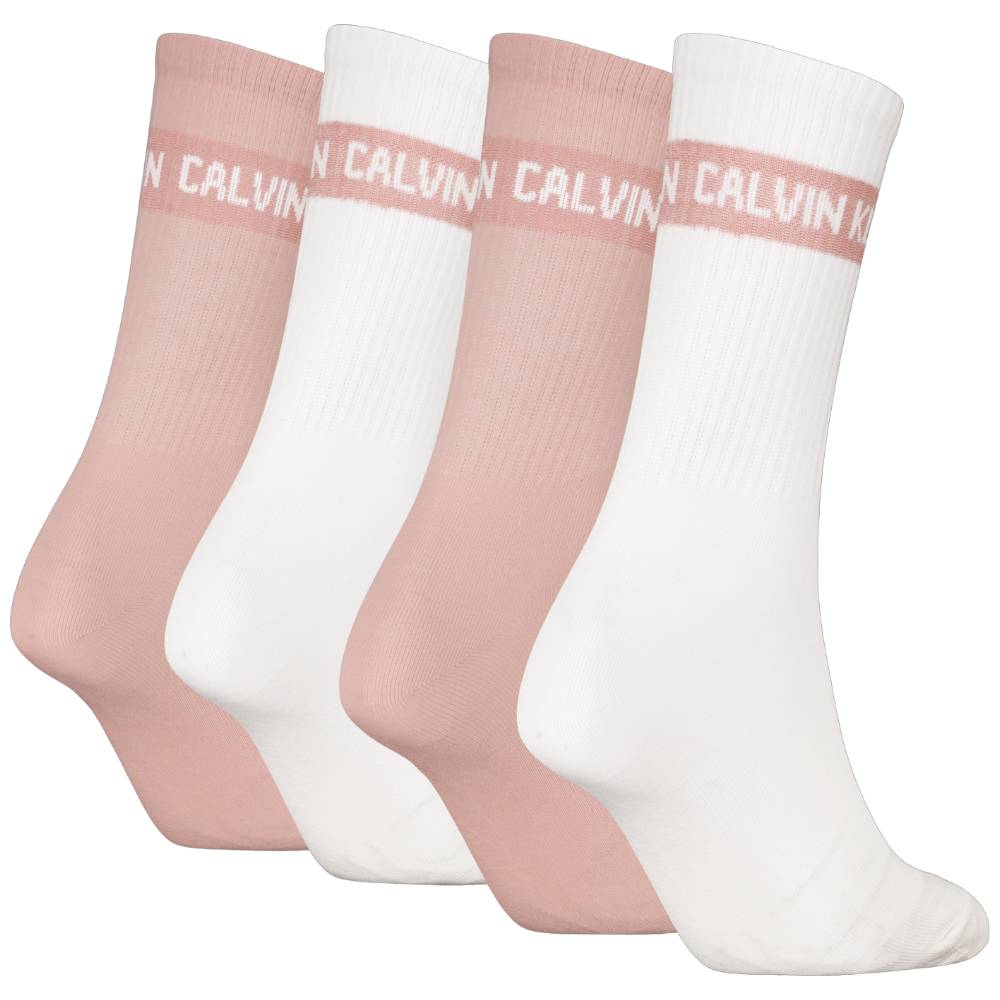 Calvin Klein donna pack 4 calze bianco rosa 701235385003801 Intimo Calvin Klein