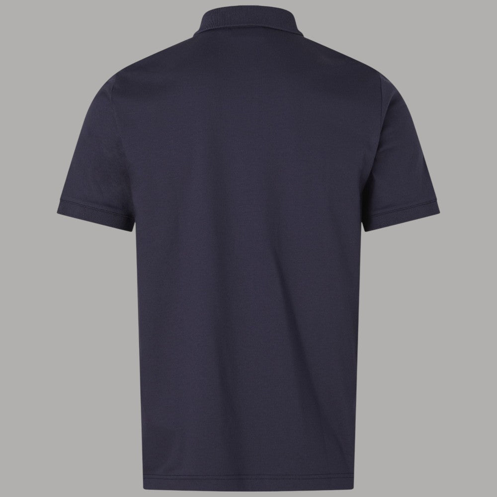 Polo uomo blu scuro a maniche corte, vista posteriore