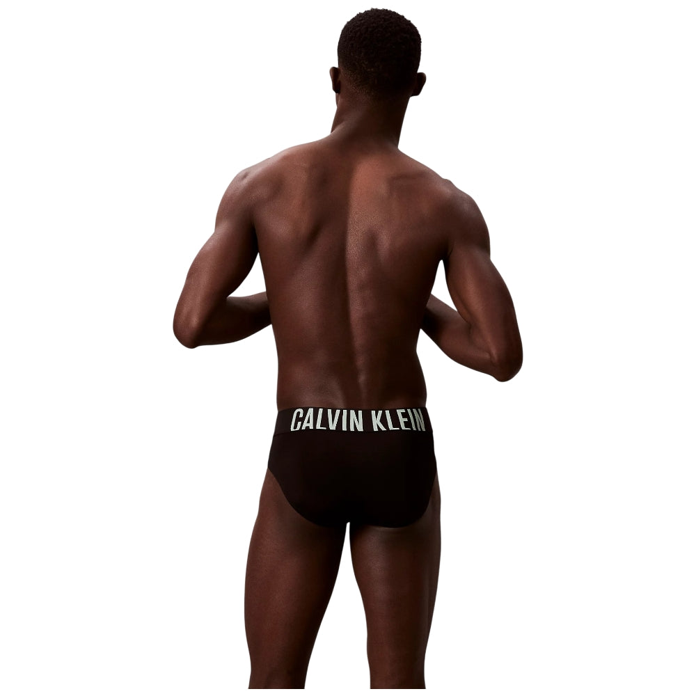 Calvin Klein pack 3 slip neri con fascia alta 000NB3610AZDJ Intimo Calvin Klein