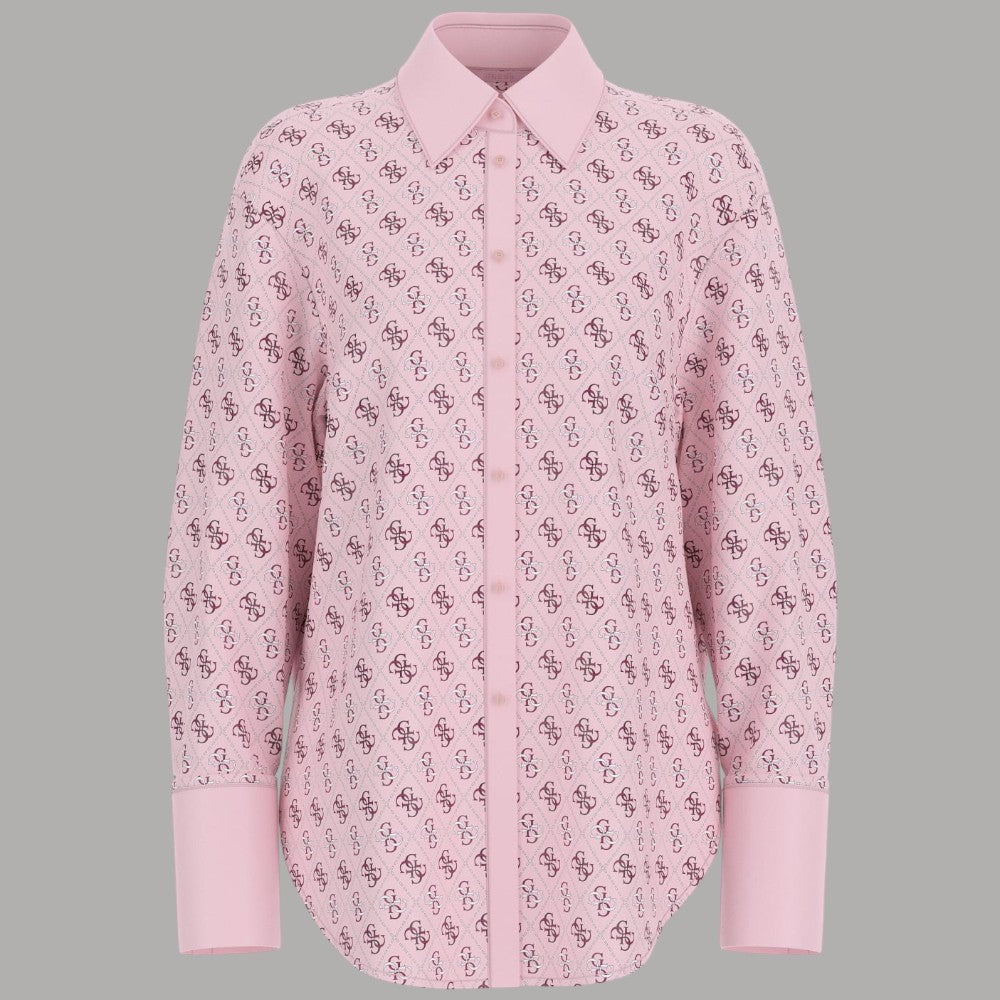 Camicia Guess Alexandra in Raso con Logo Regular Fit - Prodotti di Classe