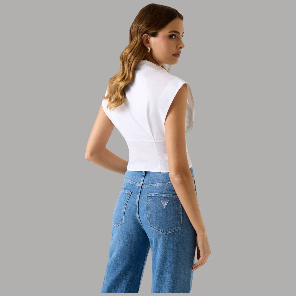 Camicia Guess Corsetto Cherry in Modal Smanicata con Bottoni - Prodotti di Classe