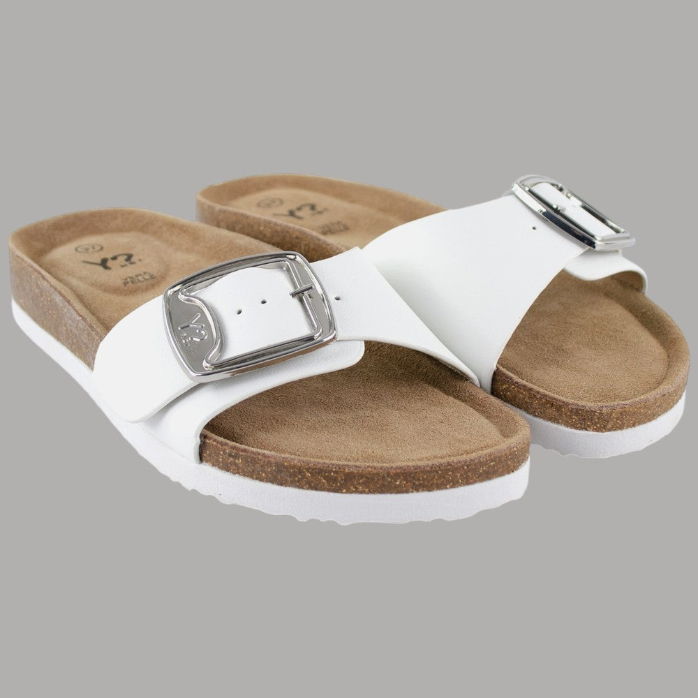 Ciabatta Donna Bianca YNot ELY con Fibbia Regolabile e Suola Leggera - Prodotti di Classe