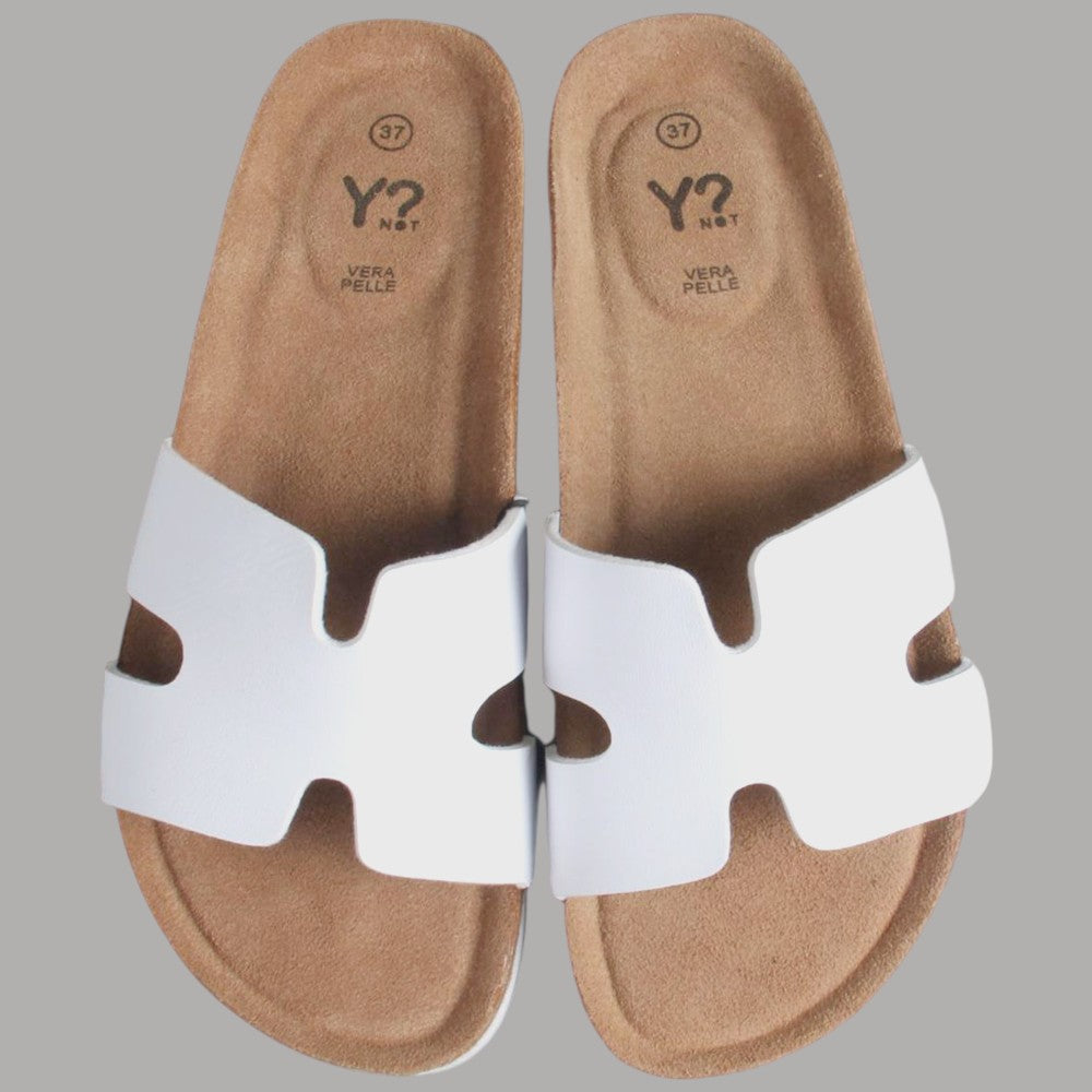Ciabatta Donna Bianco "Susan" Vera Pelle YNot SUS001S1 - Prodotti di Classe