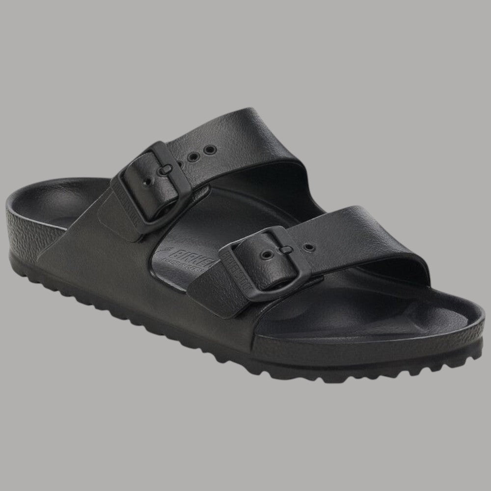 Sandali Birkenstock Arizona EVA neri da uomo, fascia doppia con fibbie e suola scanalata
