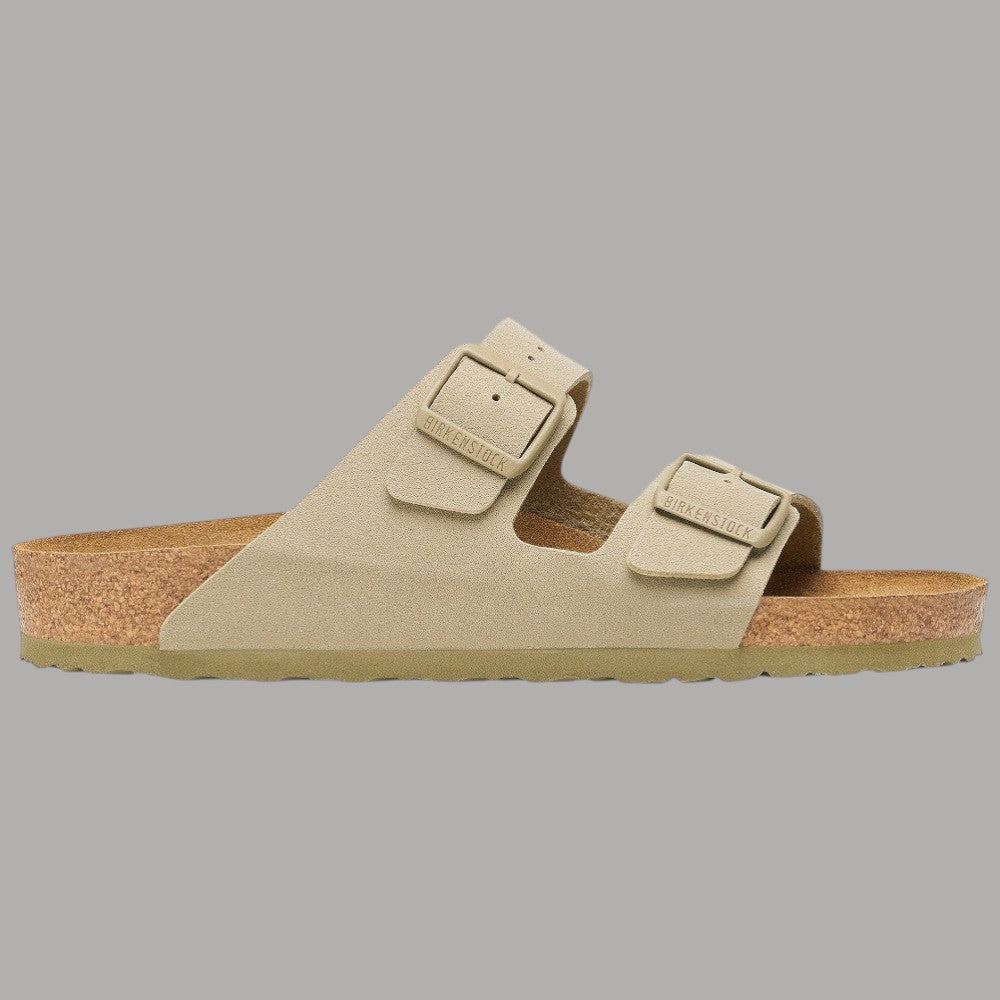 Ciabatte Birkenstock Arizona khaki con due cinturini regolabili e fibbie