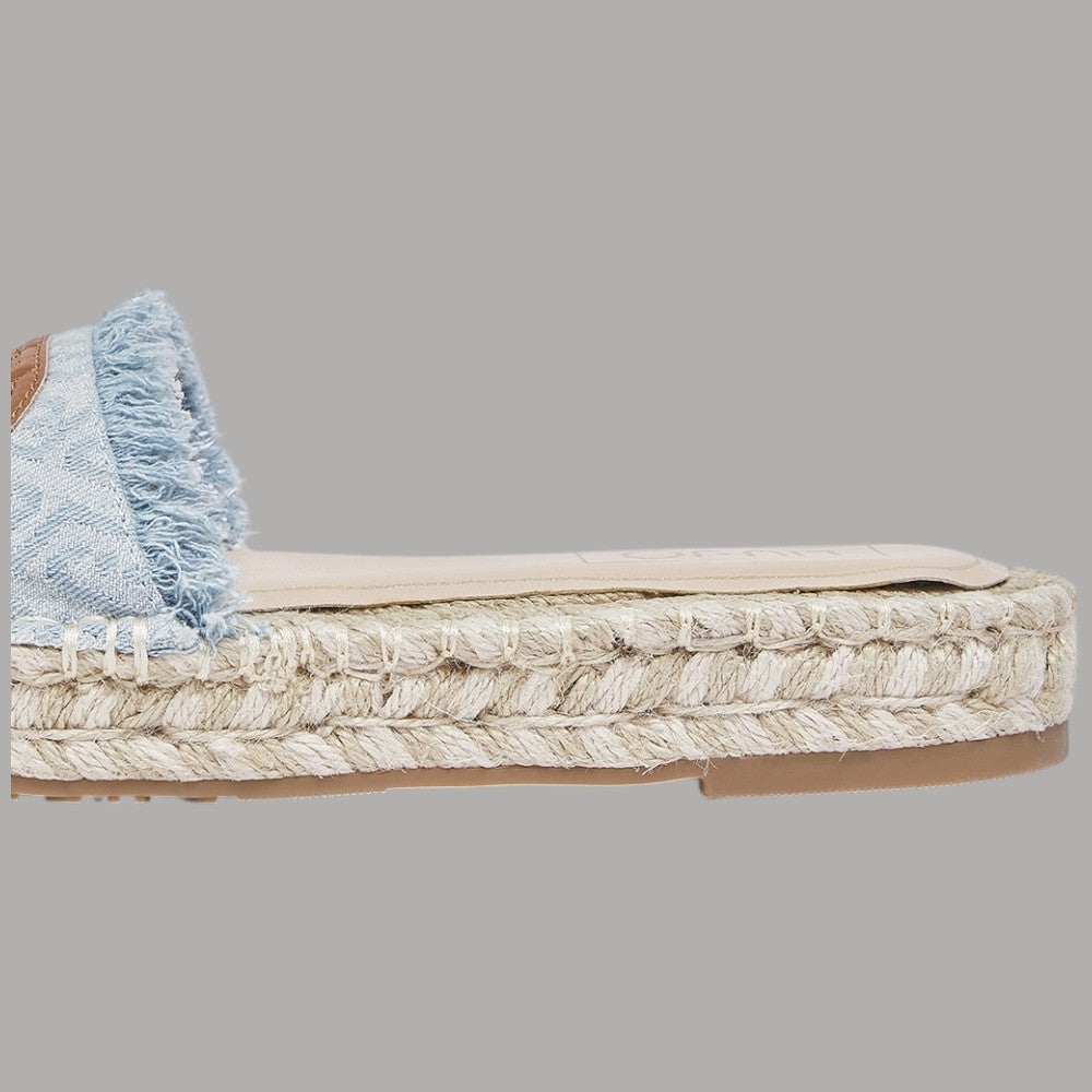 Ciabatte Espadrillas Denim Liu Jo con Logo Monogram e Orli Sfrangiati - Prodotti di Classe