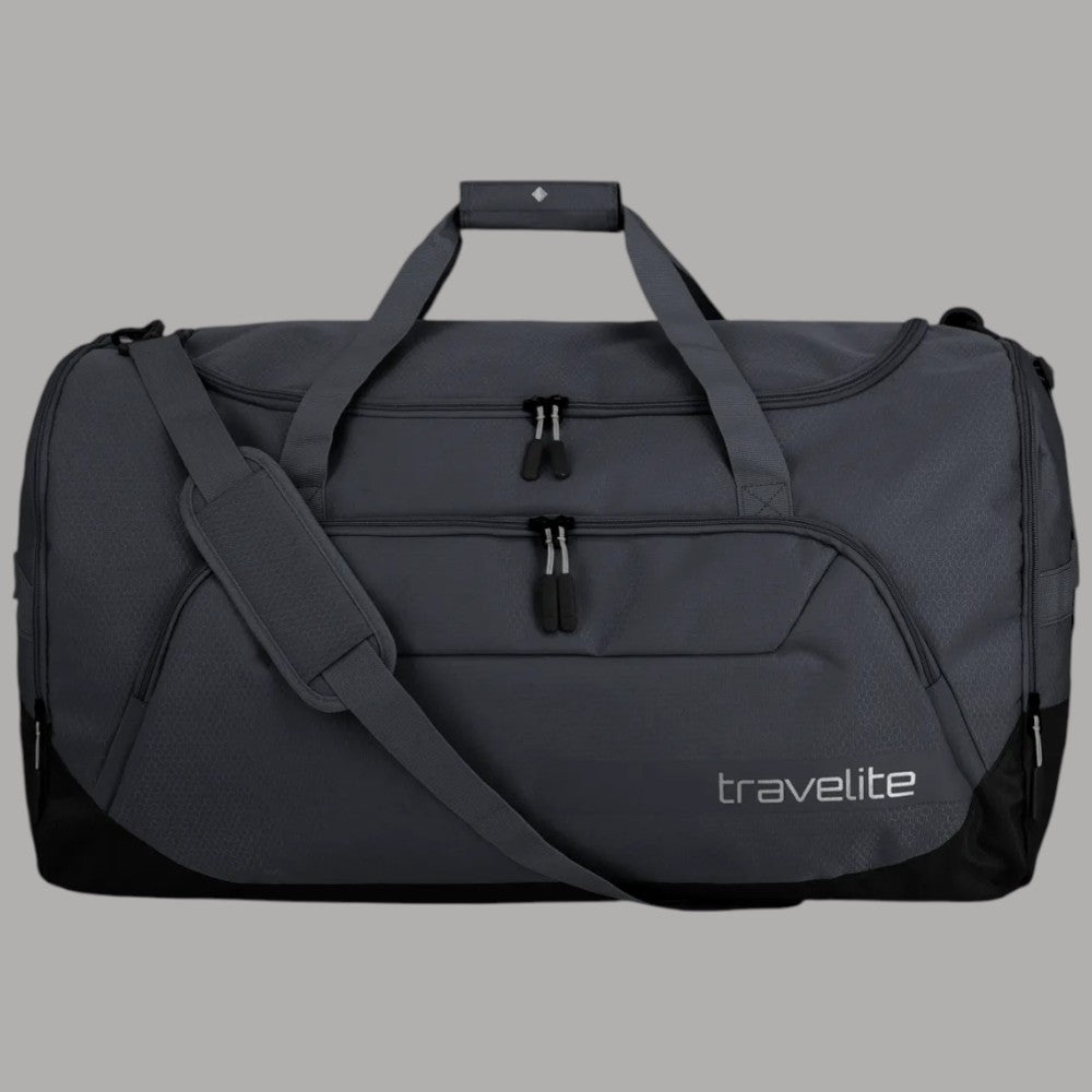 Borsone da viaggio Travelite nero con tracolla e tasche frontali con zip
