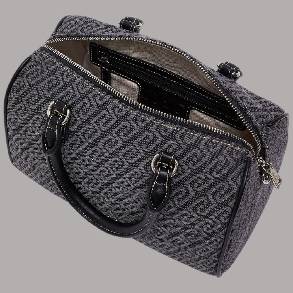 Borsa bauletto piccola Liu Jo con zip e motivo monogramma, tracolla e manici
