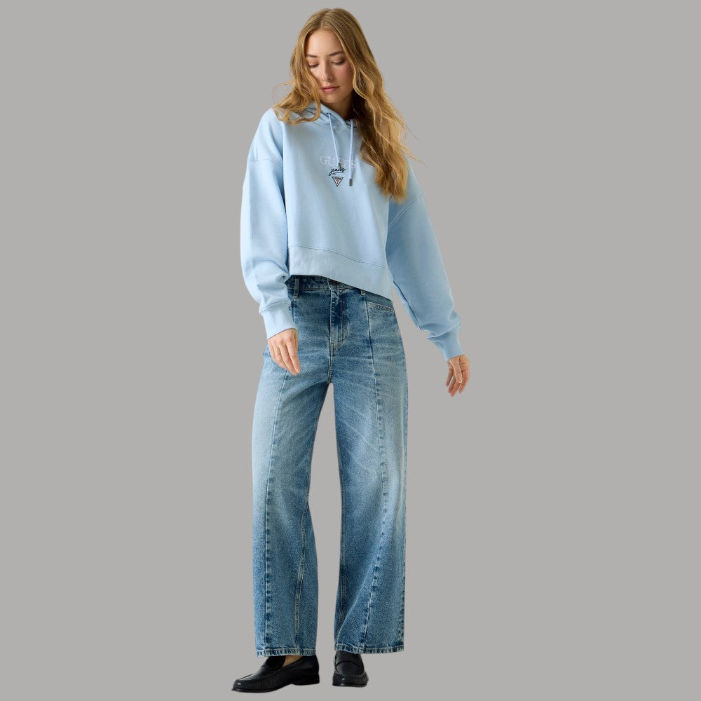 Felpa Guess GJ con Cappuccio e Logo Ricamato Cotone 100% - Prodotti di Classe