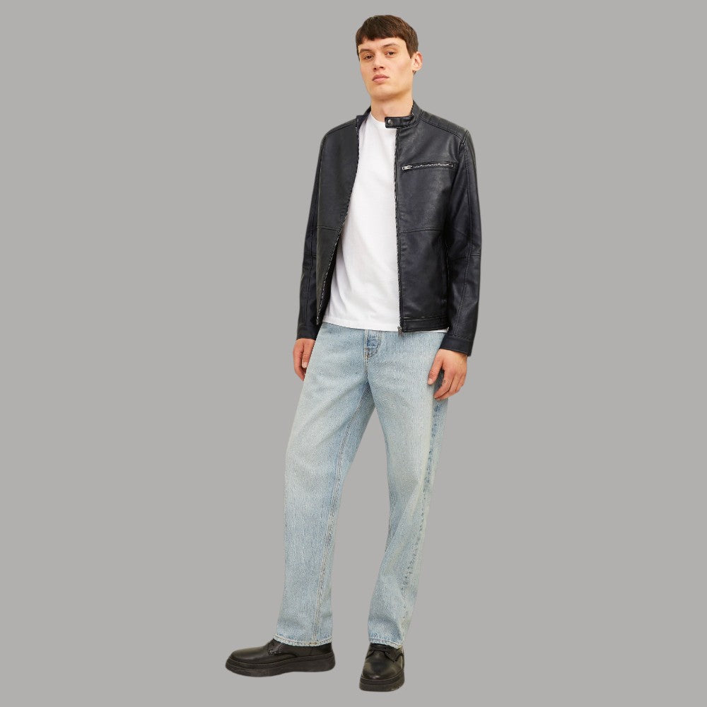 Giacca in Ecopelle Biker Uomo Jack Jones DYLAN 12261196 - Prodotti di Classe