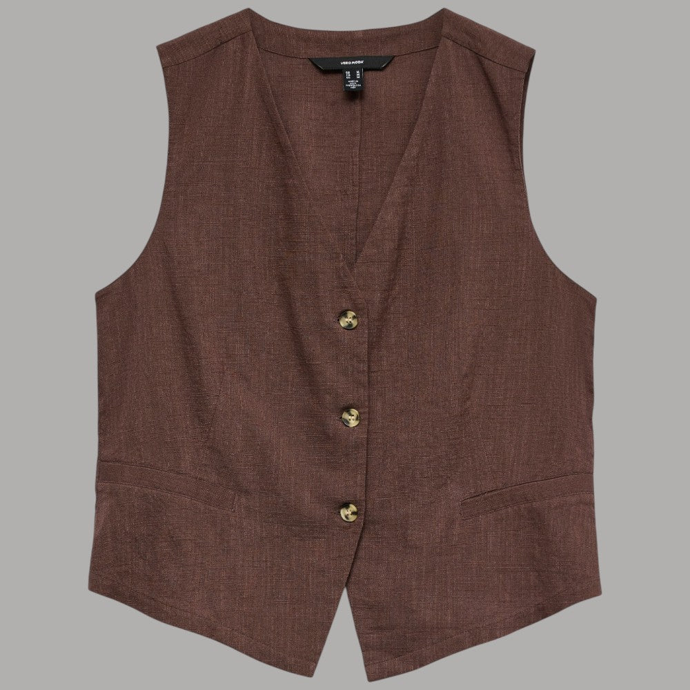 Gilet Donna Vero Moda in Misto Lino e Cotone con Bottoni - Prodotti di Classe