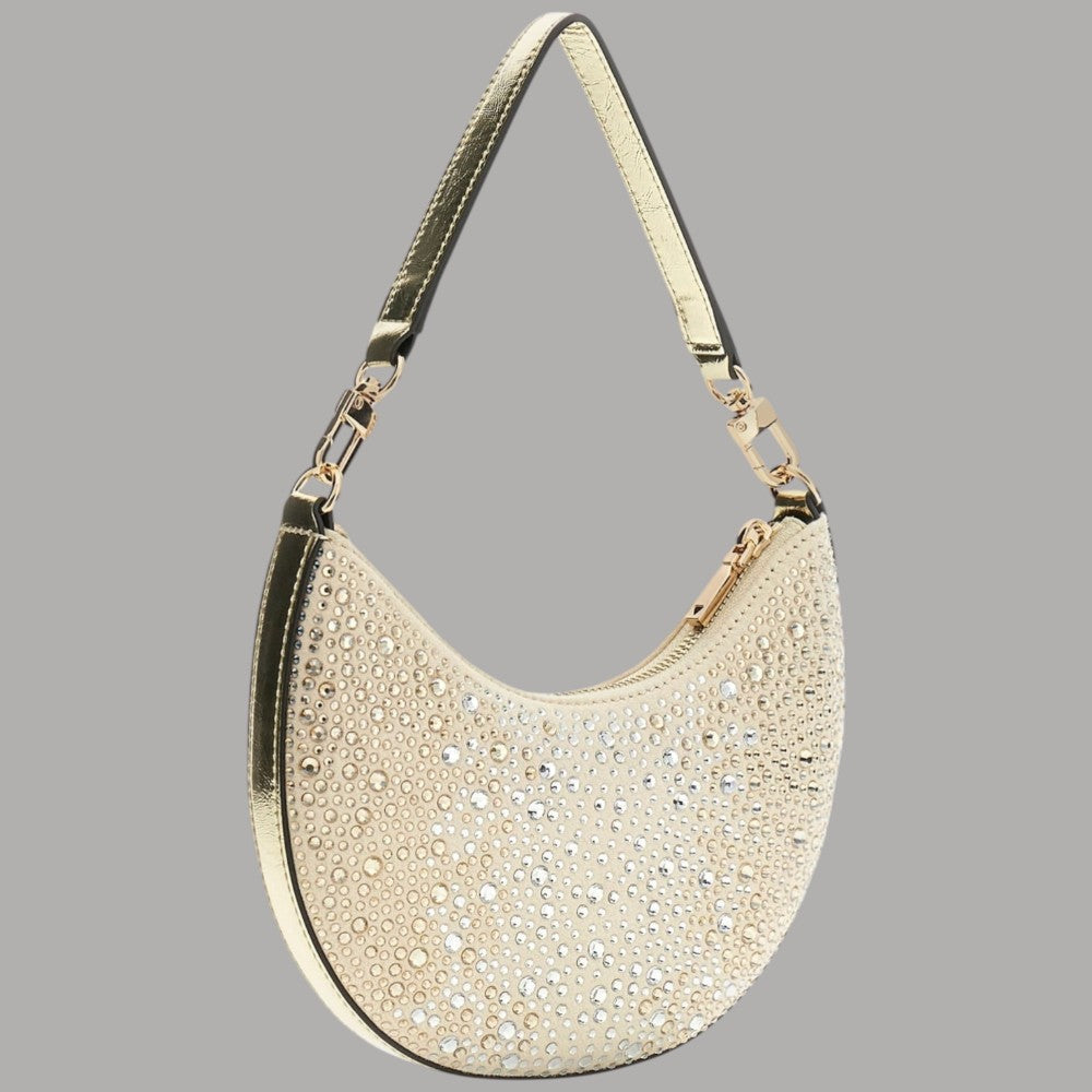 Guess Borsa Hobo con Strass Tasmin Eleganza Dorata - Prodotti di Classe