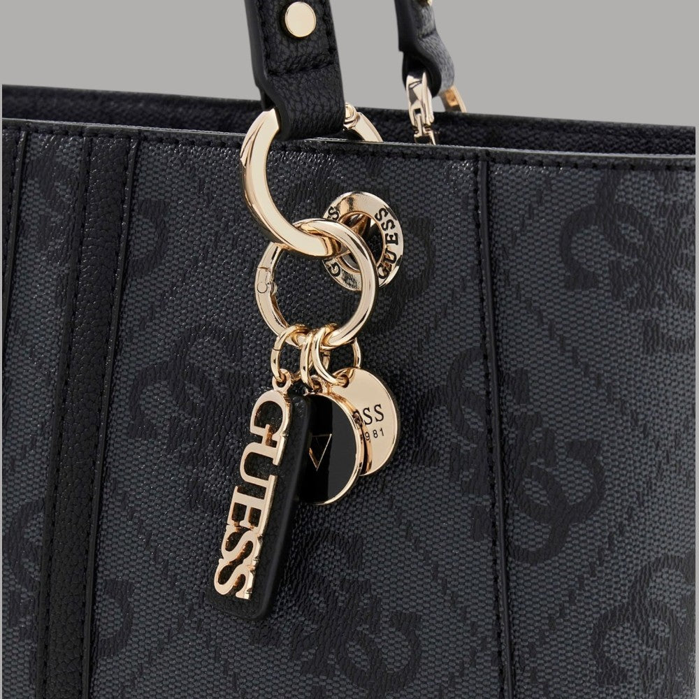 Guess Borsa Shopper Noelle con Logo Dorato, Charm Removibile - Prodotti di Classe