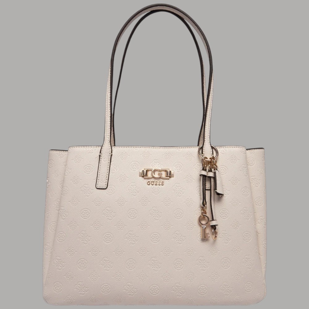 Guess Borsa Shopping Anise a Tre Scomparti con Logo Peoni - Prodotti di Classe
