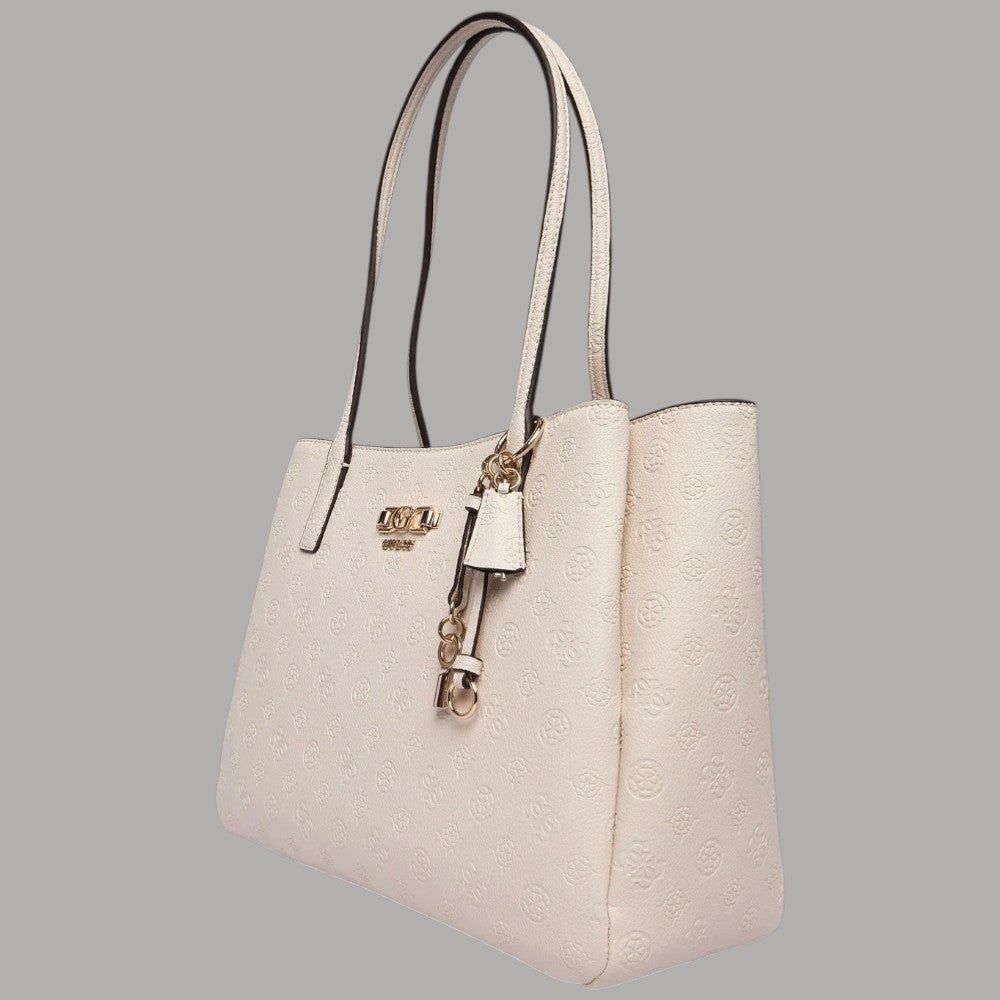 Guess Borsa Shopping Anise a Tre Scomparti con Logo Peoni - Prodotti di Classe
