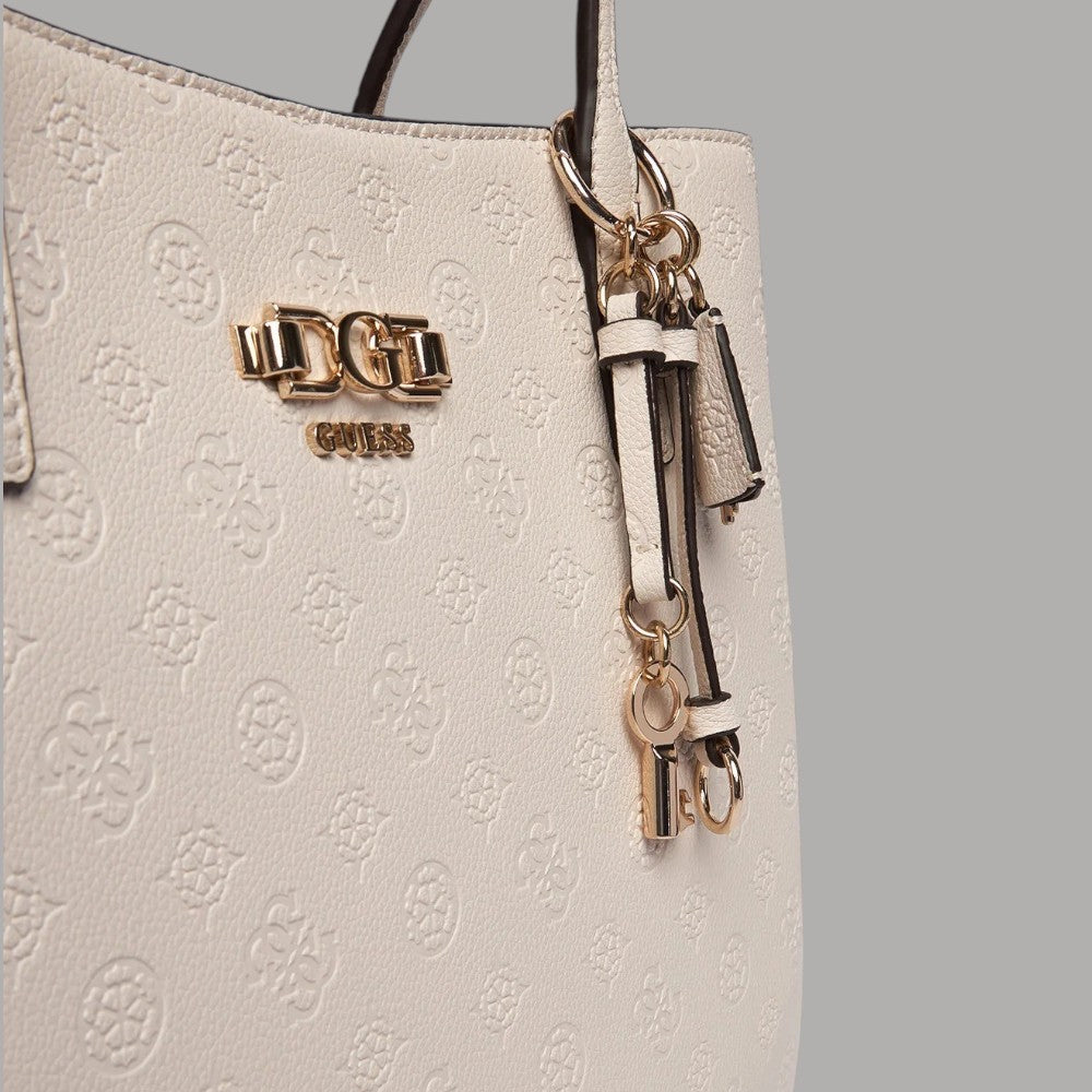 Guess Borsa Shopping Anise a Tre Scomparti con Logo Peoni - Prodotti di Classe