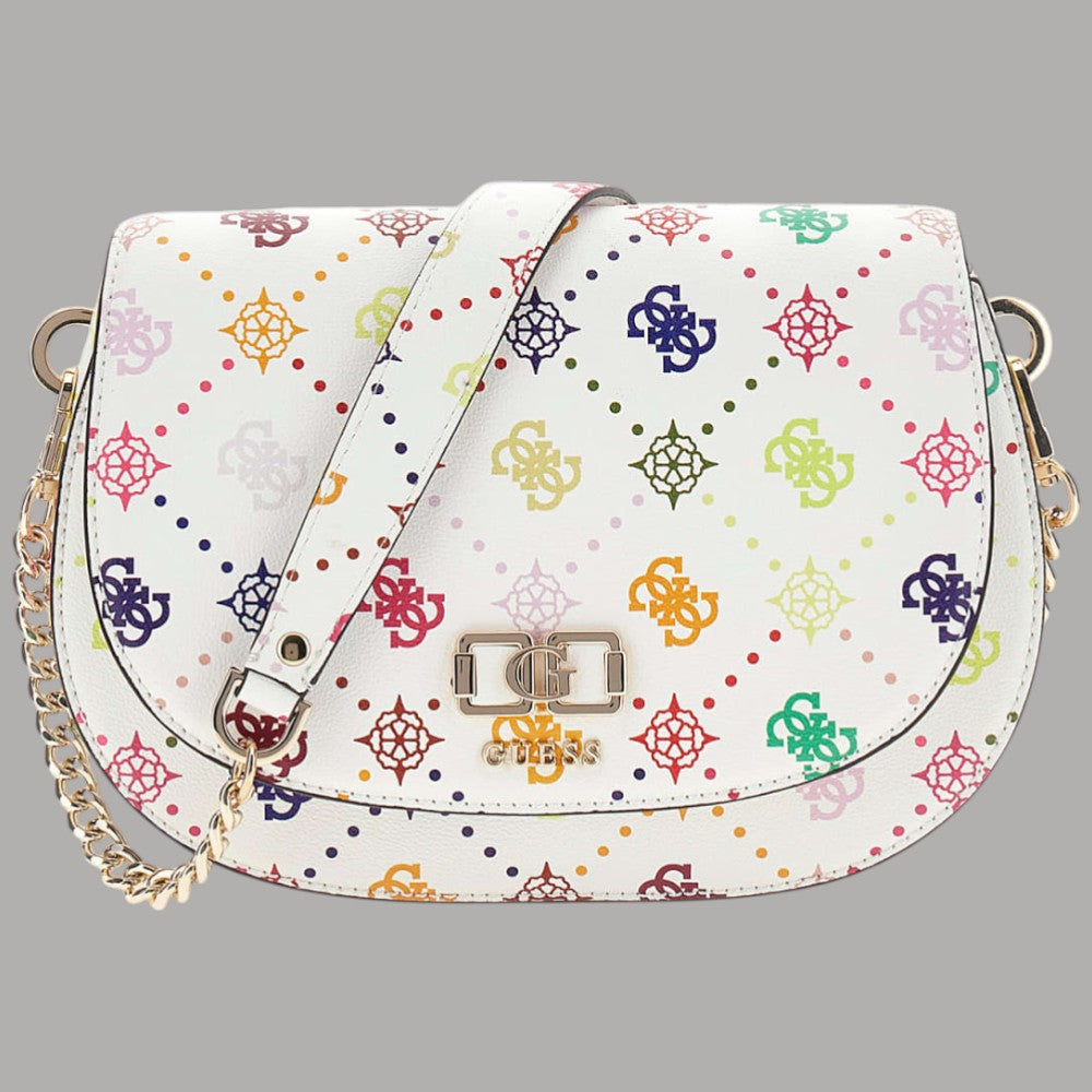 Guess Borsa Tracolla Flap Emelie Multicolor con Logo - Prodotti di Classe