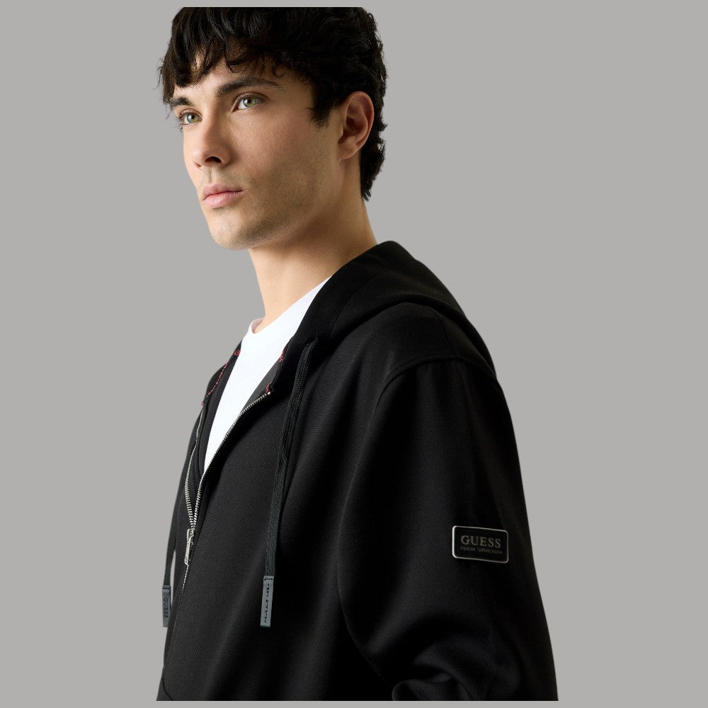 Guess felpa nera con zip NEW TECH M6RQ05KD132 - Prodotti di Classe