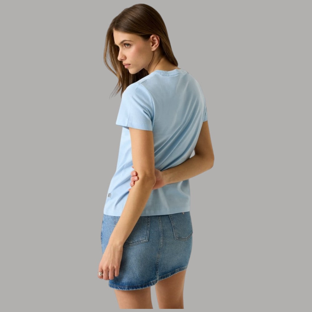 T-shirt Guess GJ celeste vista posteriore con maniche corte