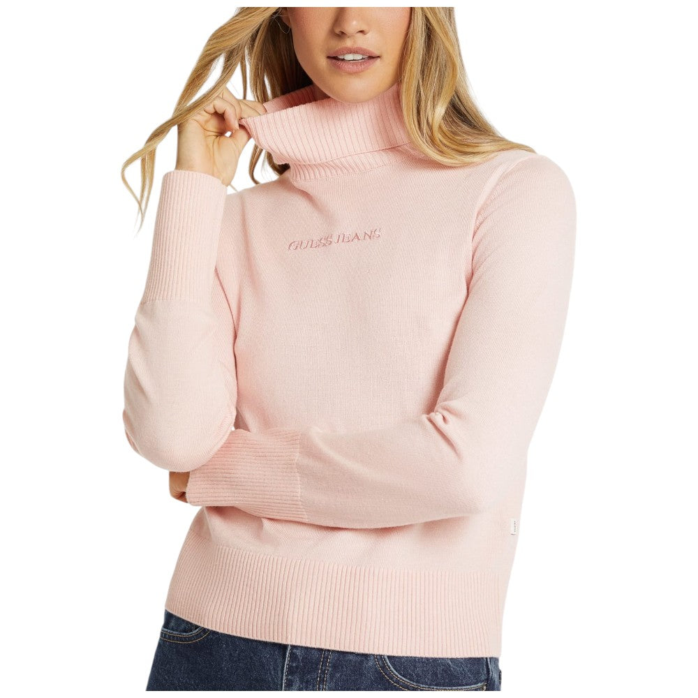 Guess Jeans pullover rosa collo alto mini logo W4BR15Z3HO2G6R4 Maglieria Guess Jeans