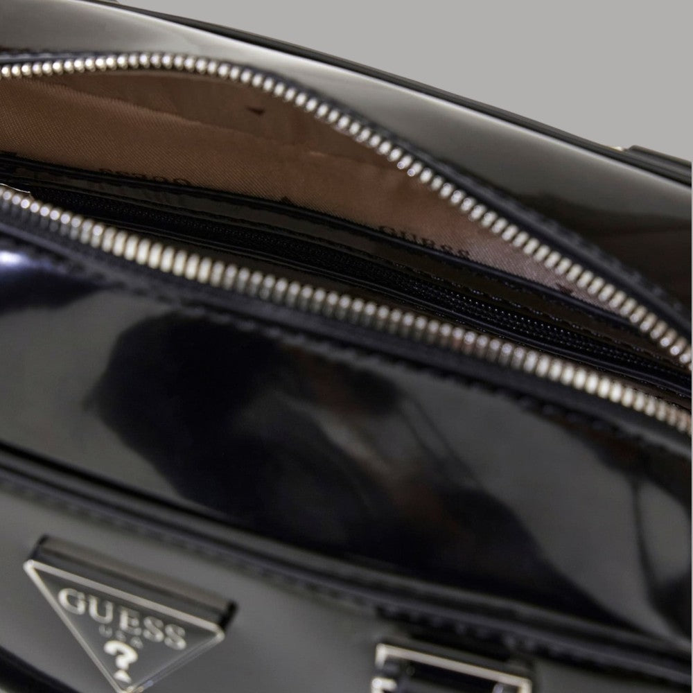 Guess Mini Borsa Lucida Arnela con Tracolla e Dettagli Argento - Prodotti di Classe