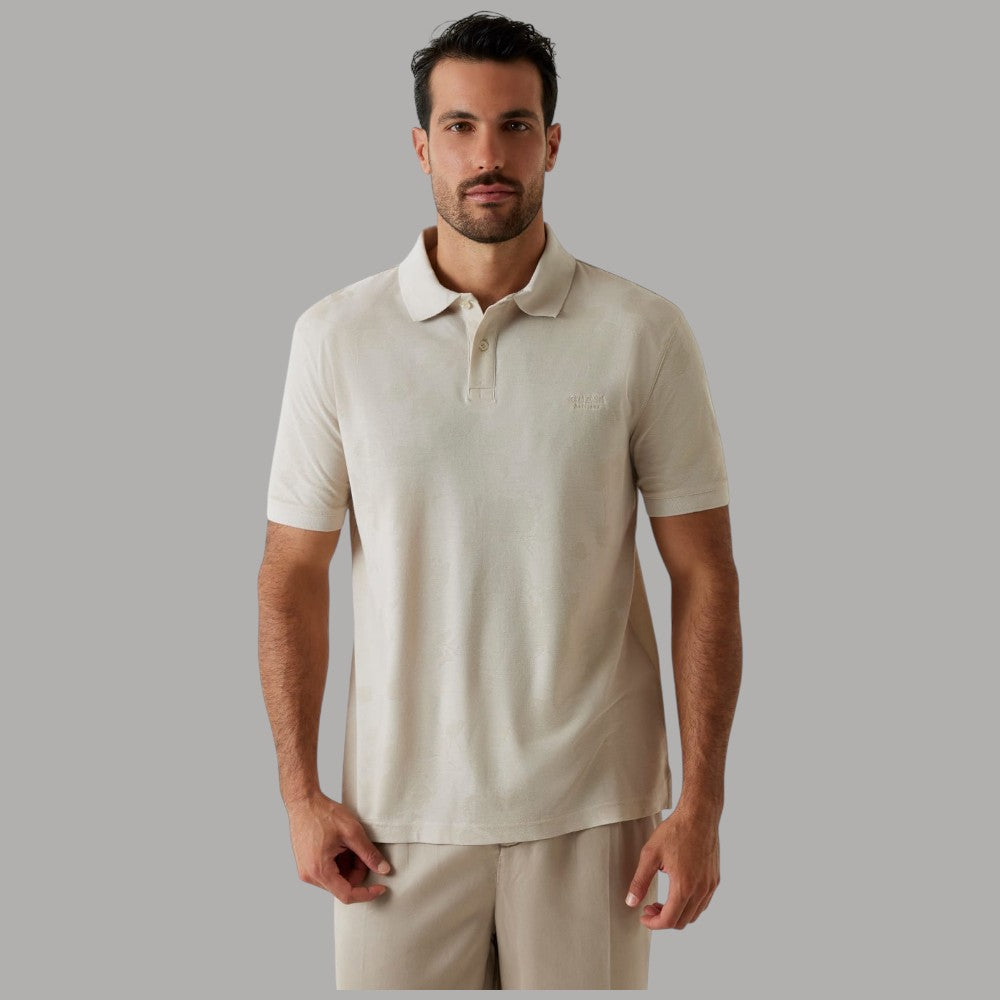 Guess Polo Uomo Jacquard in Modal, Vestibilità Regular Fit - Prodotti di Classe