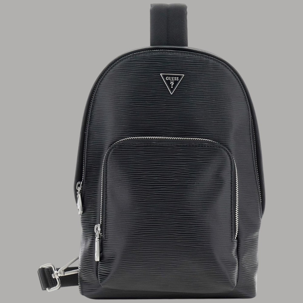 Guess Zaino Uomo Milano Monospalla in Similpelle con Logo Triangolare - Prodotti di Classe