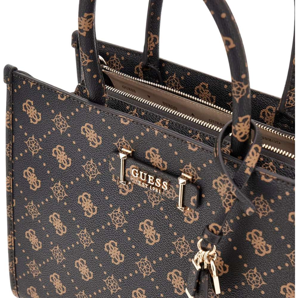 Guess borsa a mano marrone SILIA 4G logo peony HWGP9890220ESL Borse Guess