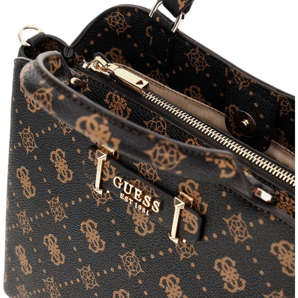 Guess borsa a mano marrone Silia 4G logo peony HWGP9890060ESL Borse Guess