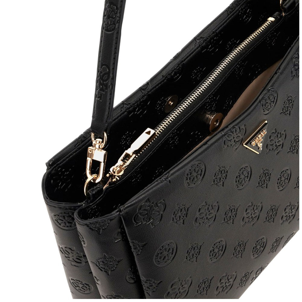 Guess borsa a mano nera 4G Logo peony TISHA HWPD7764070BLO Borse Guess