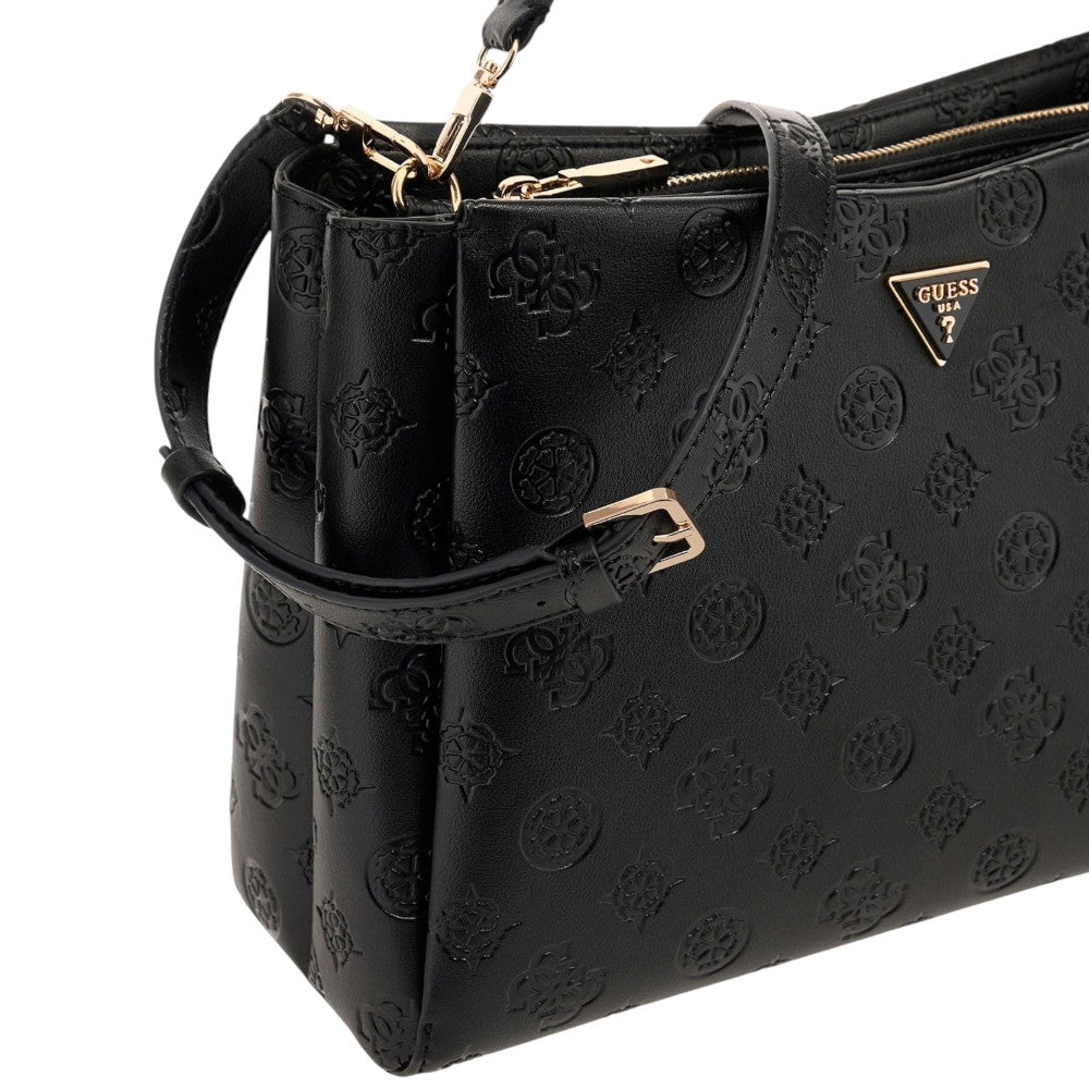 Guess borsa a mano nera 4G Logo peony TISHA HWPD7764070BLO Borse Guess